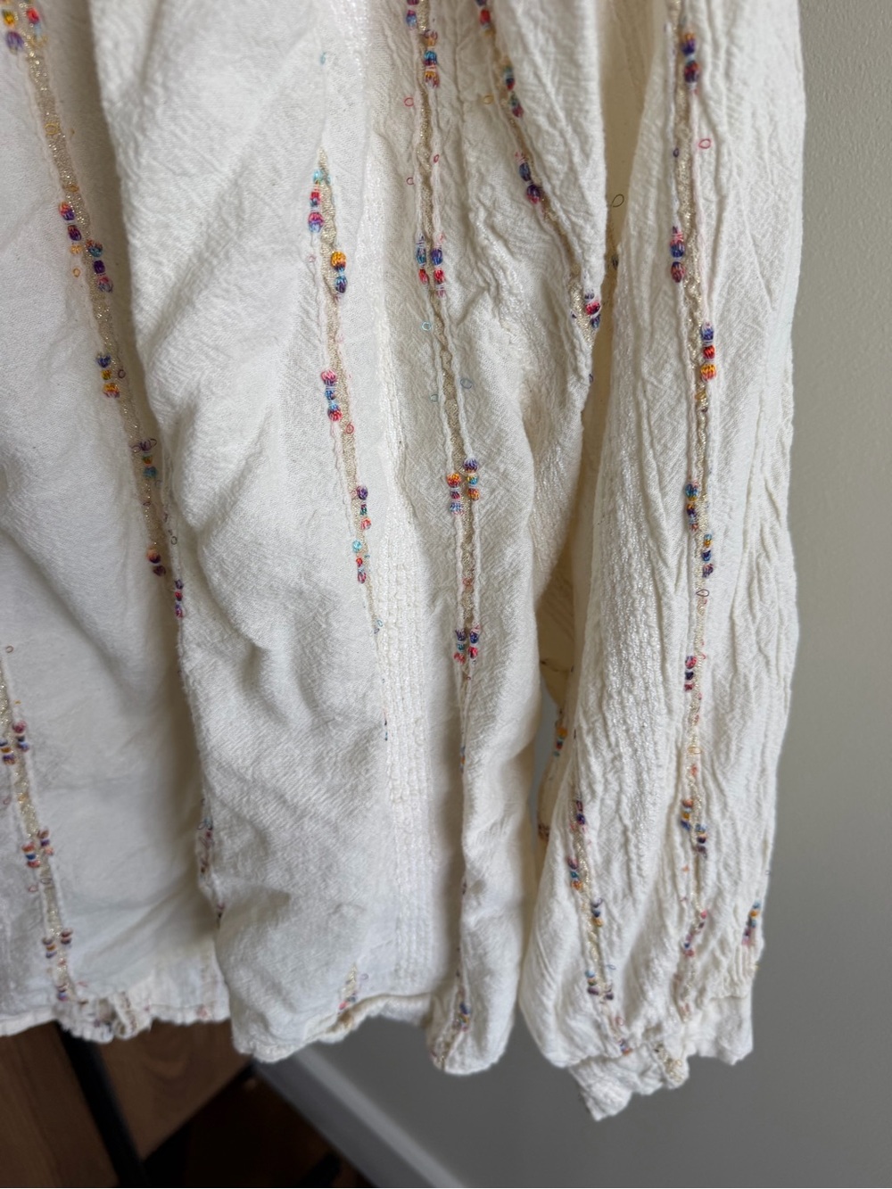 Ivory Button-Down Peasant Blouse - Picture 12 of 15